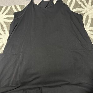 Black Sleeveless Dress with Pockets